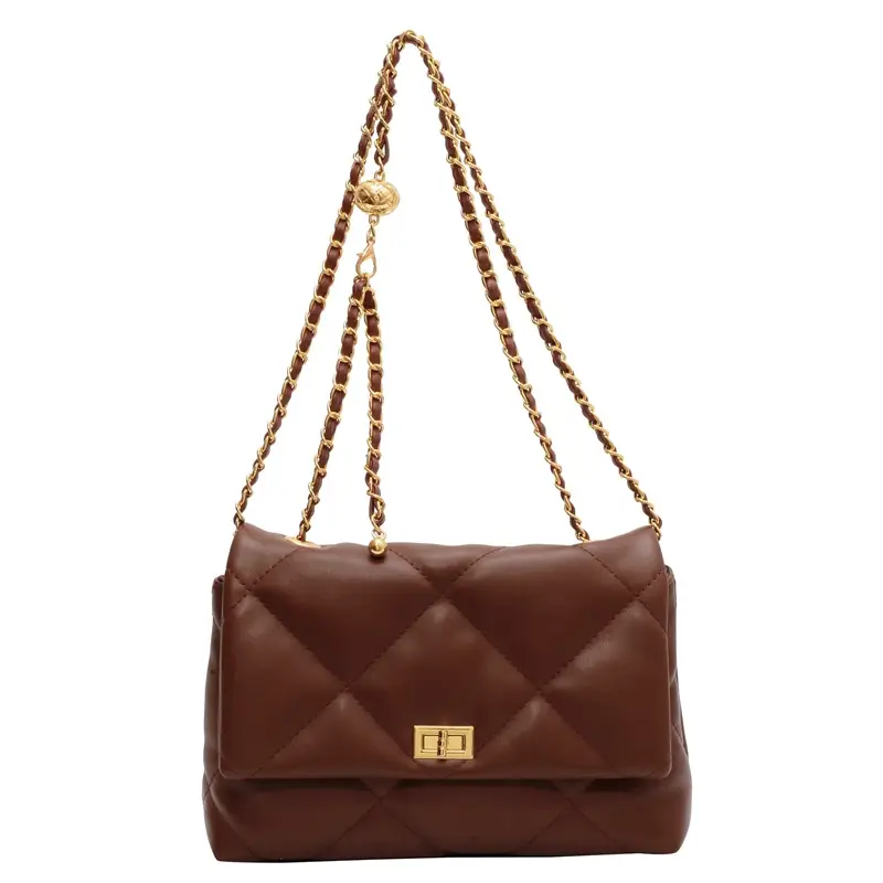 Black Quilted Chain Crossbody Bag for Women 2026 - Image 3