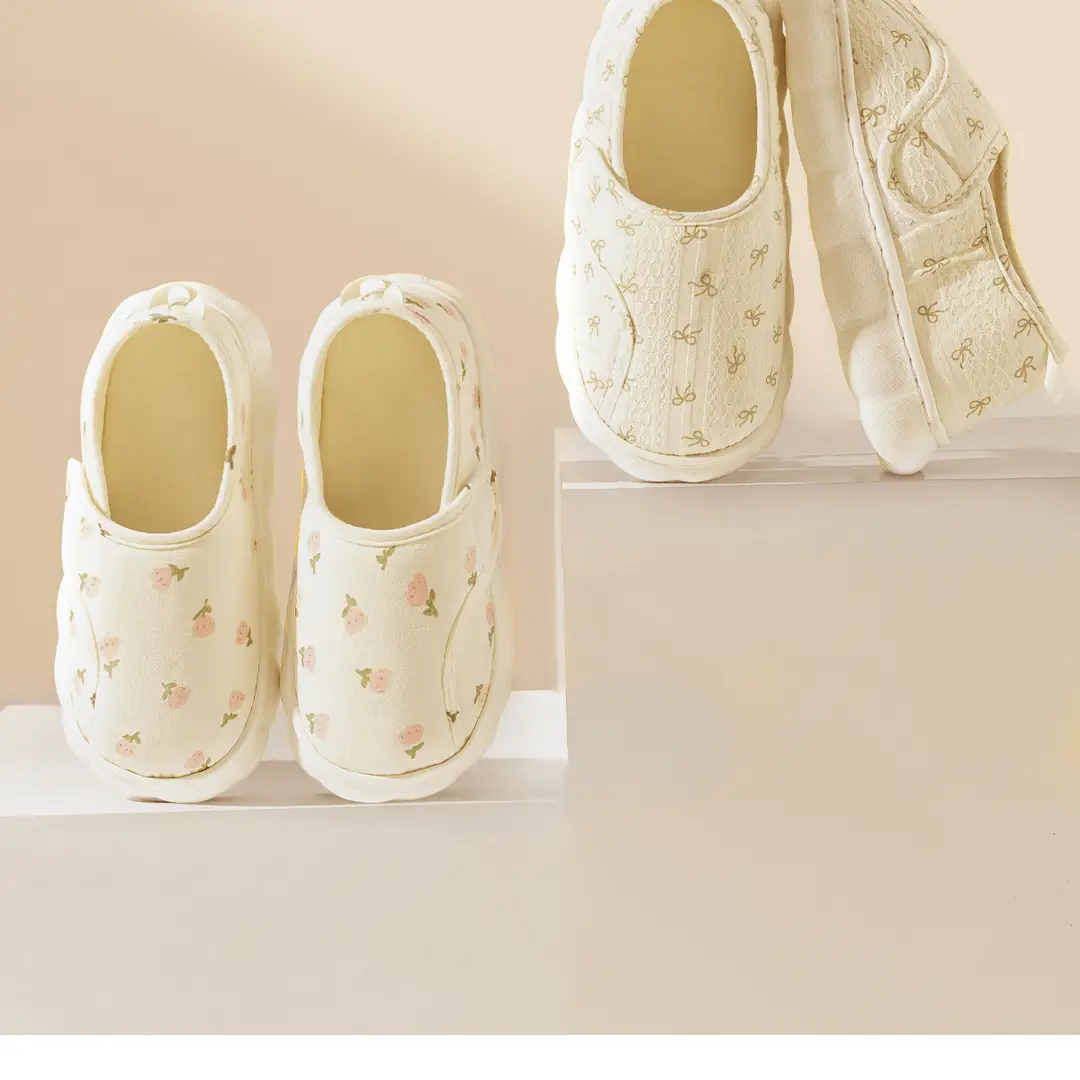 Thick-soled moon shoes for pregnant women indoor home comfortable cotton slippers women's postpartum slippers bag with non-slip soft bottom breathable — feature 17