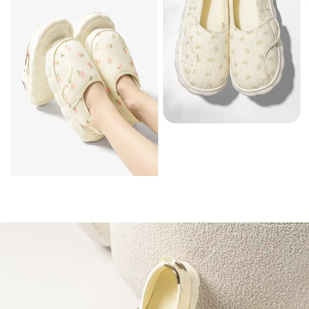 Thick-soled moon shoes for pregnant women indoor home comfortable cotton slippers women's postpartum slippers bag with non-slip soft bottom breathable — feature 21