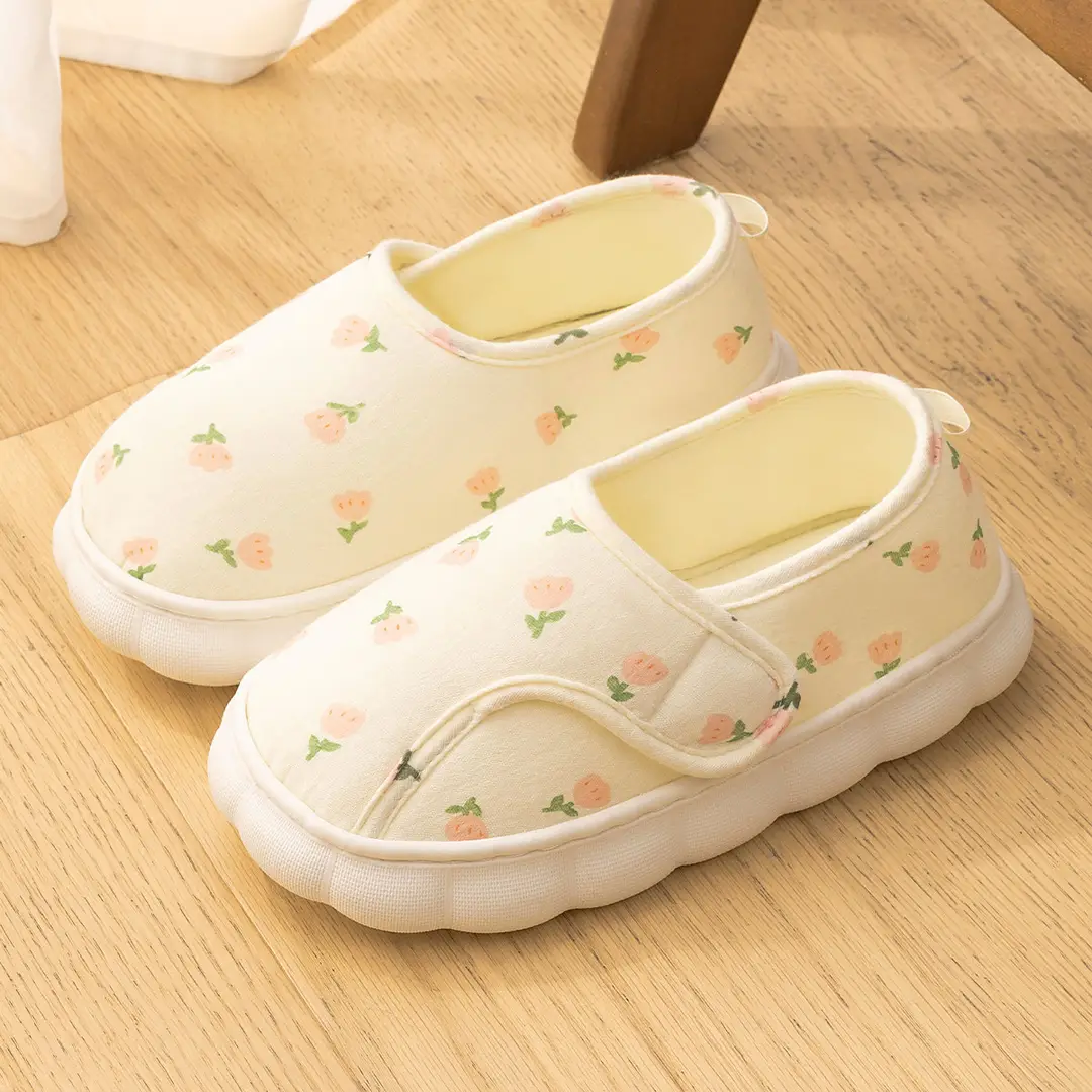 Thick-soled moon shoes for pregnant women indoor home comfortable cotton slippers women's postpartum slippers bag with non-slip soft bottom breathable - Image 2