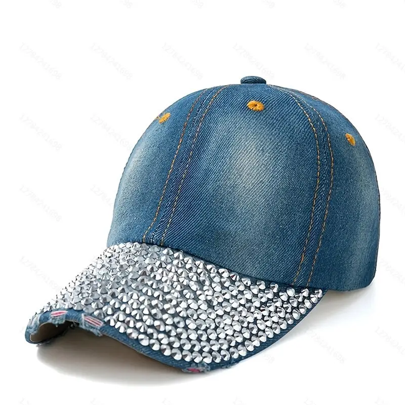 Cross-Border Baseball Cap Half-Brim Diamond Encrusted Women's Trendy Hat — feature 2
