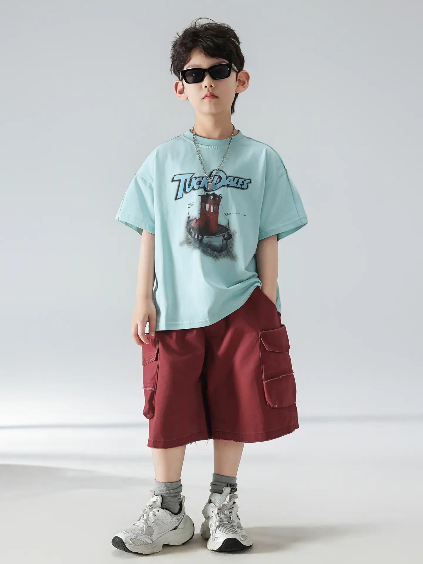 Boys T-shirt Light Blue 2025 Summer Kids Wear - Image 7