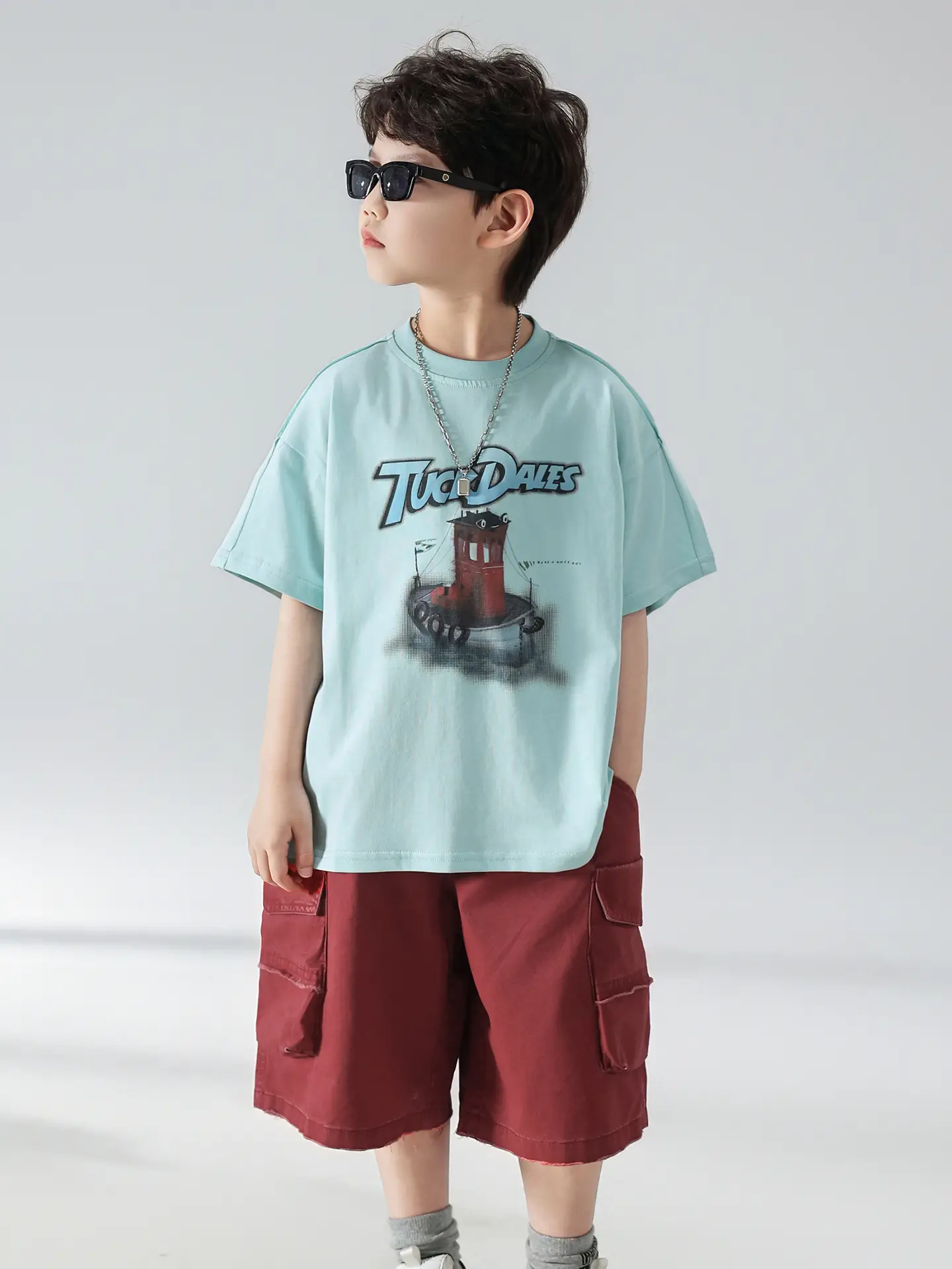 Boys T-shirt Light Blue 2025 Summer Kids Wear — feature 19