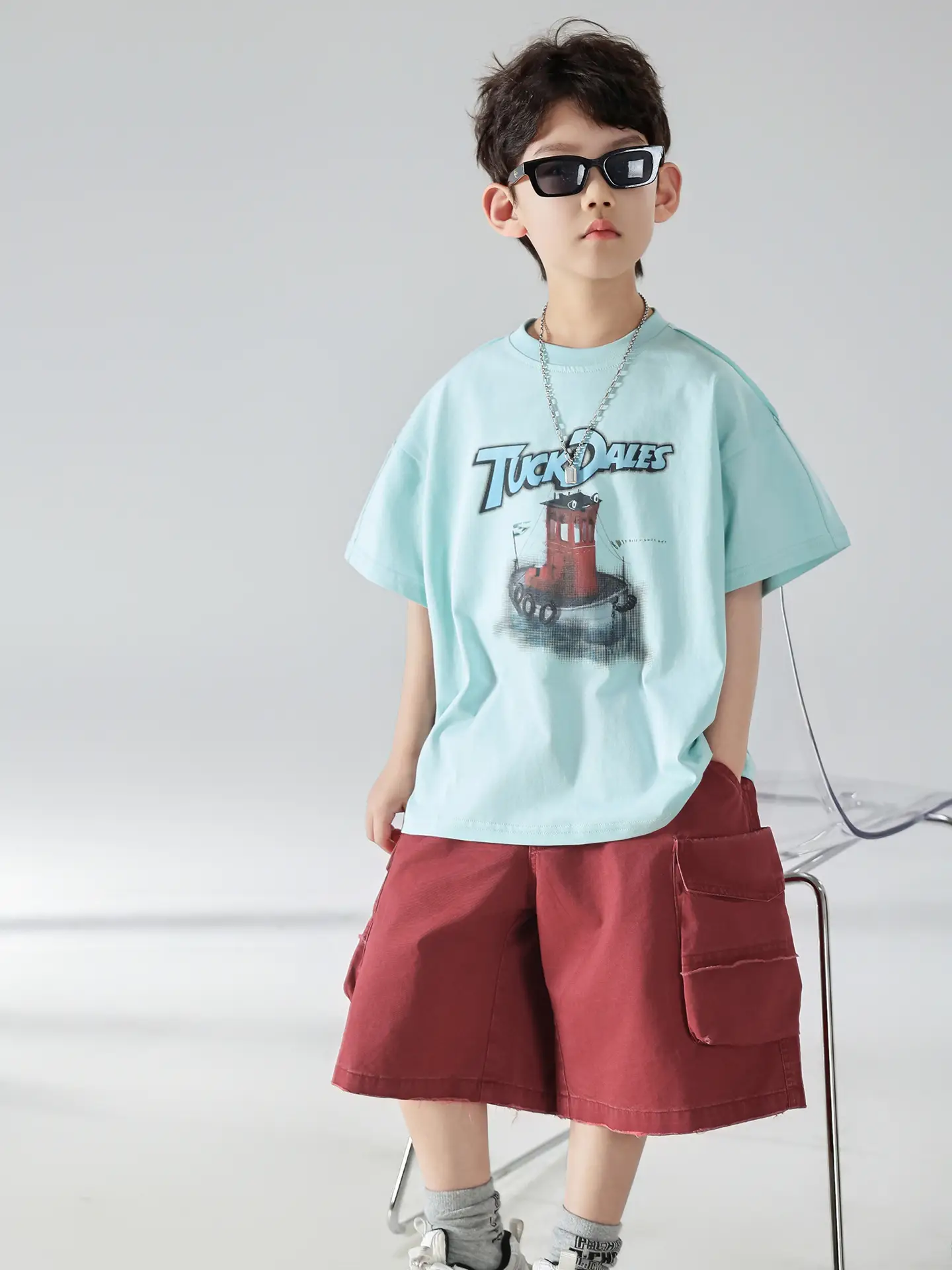Boys T-shirt Light Blue 2025 Summer Kids Wear — feature 22