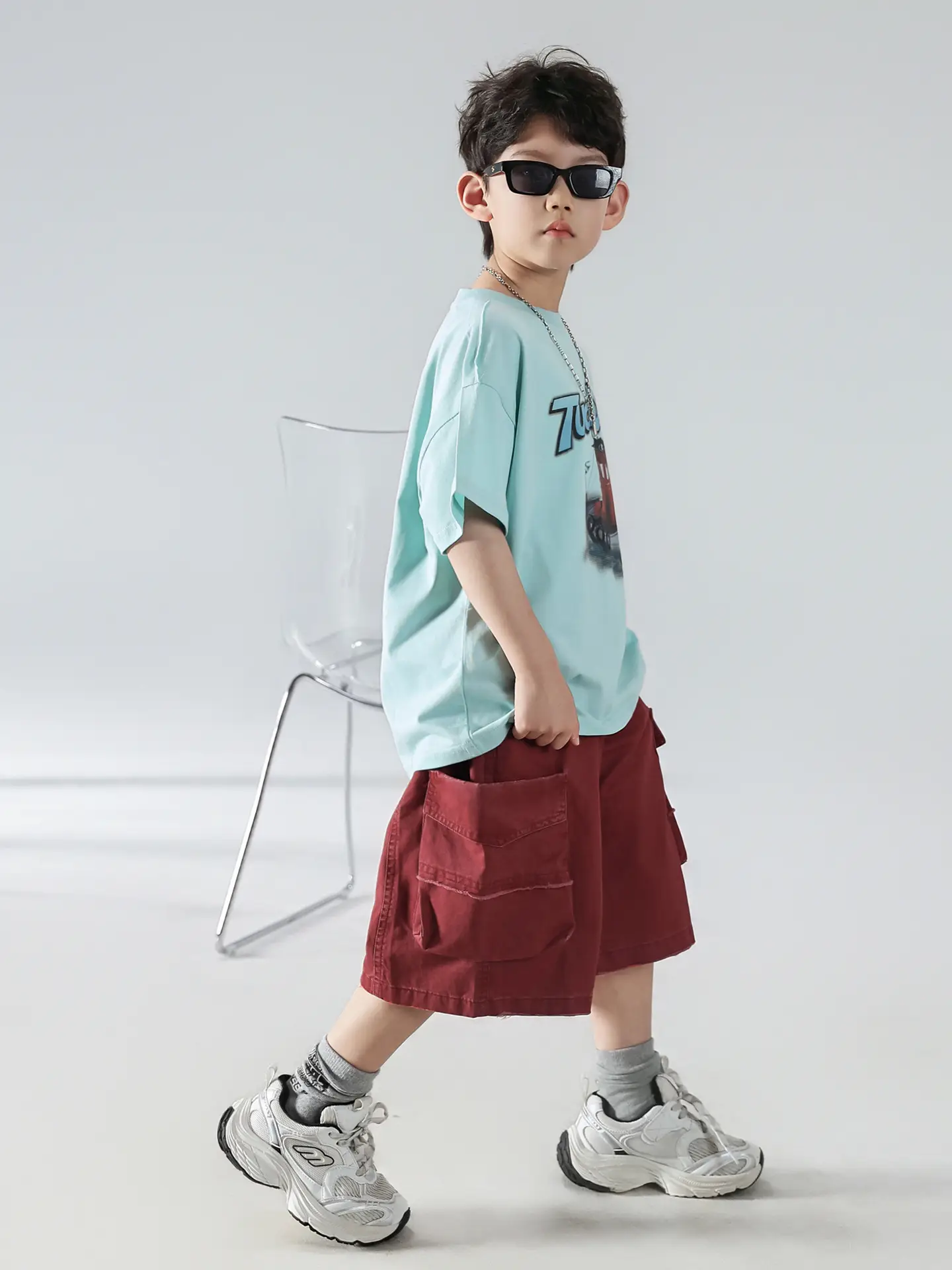 Boys T-shirt Light Blue 2025 Summer Kids Wear — feature 23