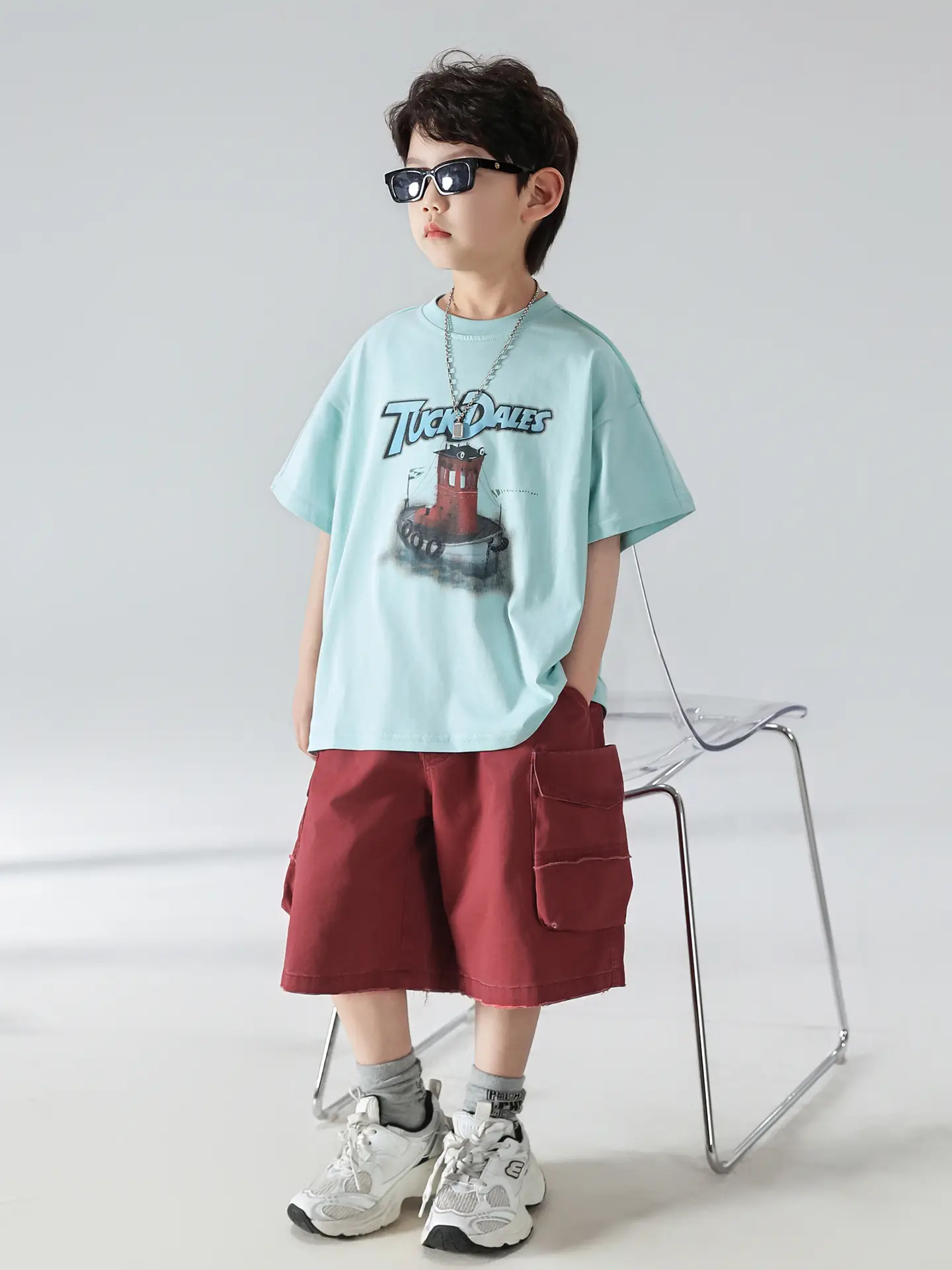 Boys T-shirt Light Blue 2025 Summer Kids Wear — feature 24