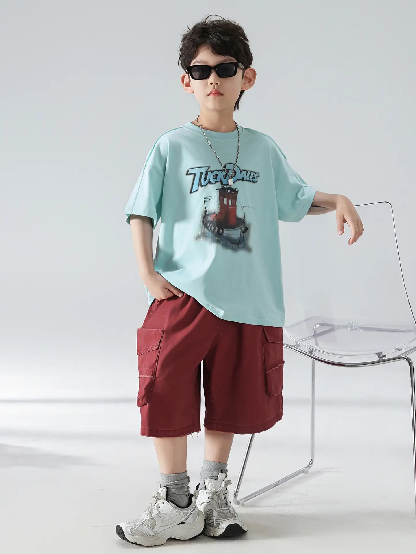 Boys T-shirt Light Blue 2025 Summer Kids Wear — feature 25