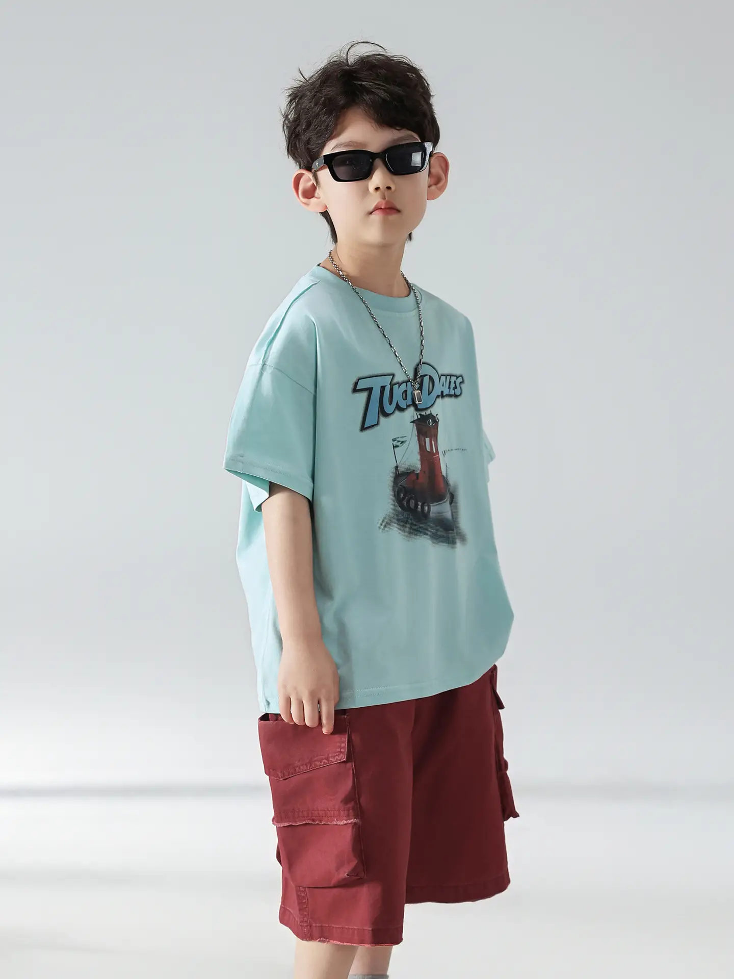 Boys T-shirt Light Blue 2025 Summer Kids Wear — feature 26