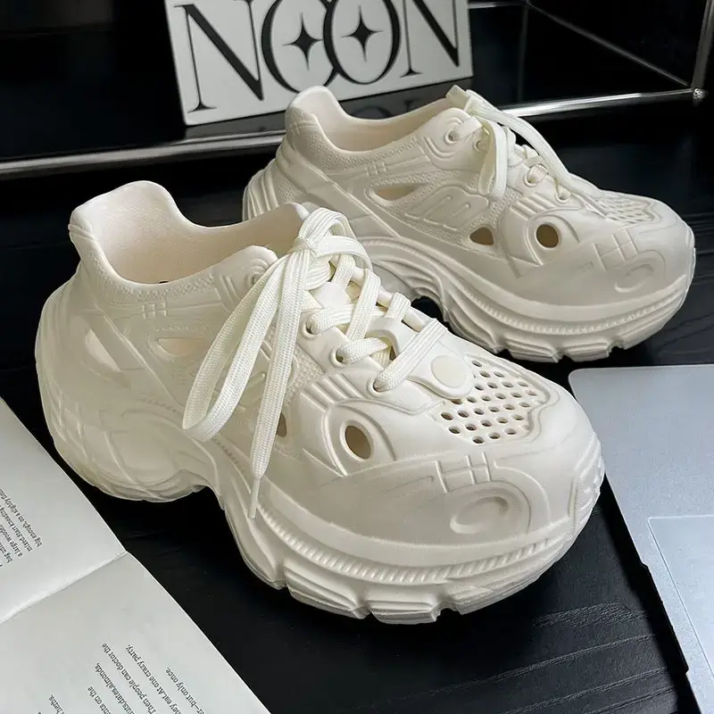 Women's White Thick Sole Casual Shoes 2025