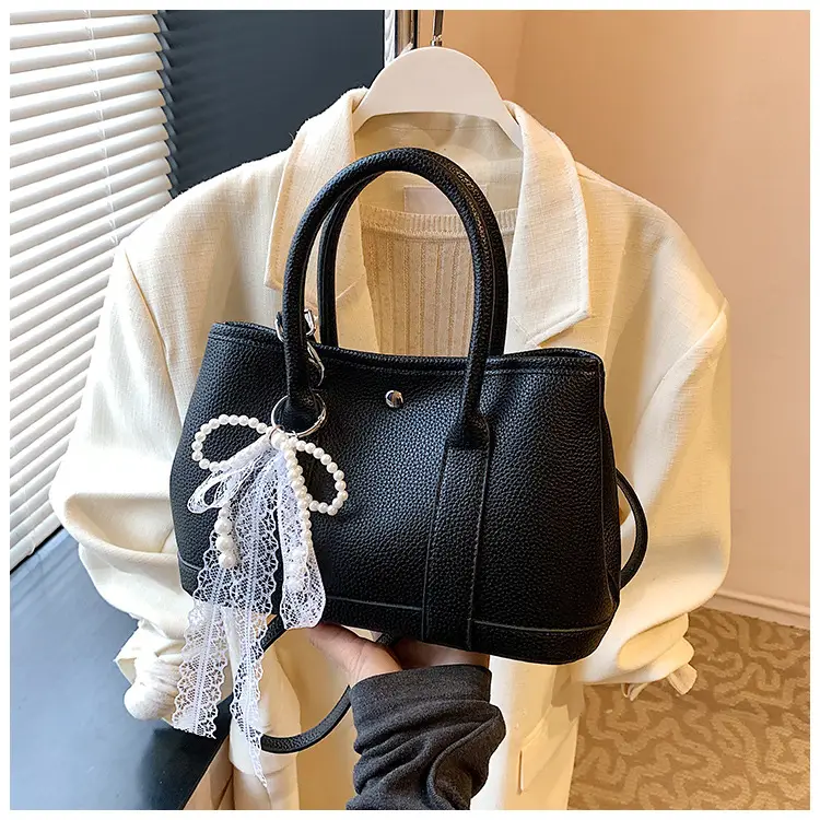 Yellow Leather Shoulder Crossbody Bag with Lace Trim — feature 36