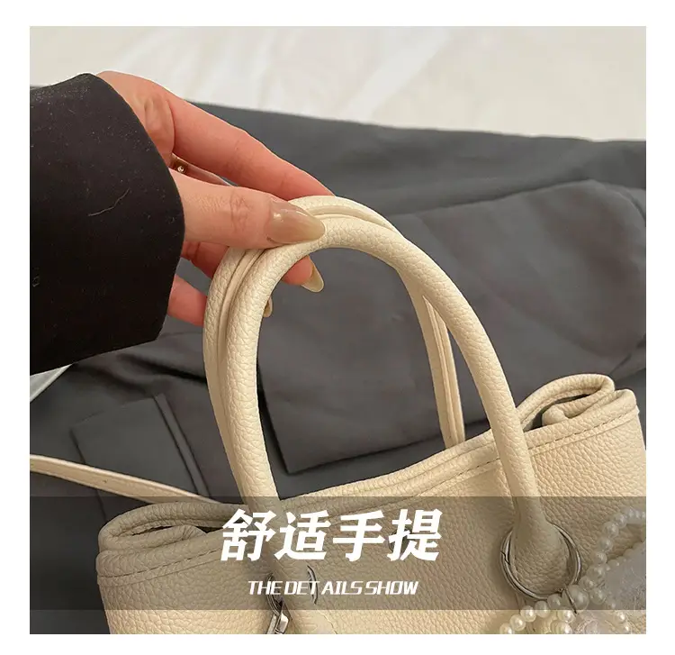 Yellow Leather Shoulder Crossbody Bag with Lace Trim — feature 6