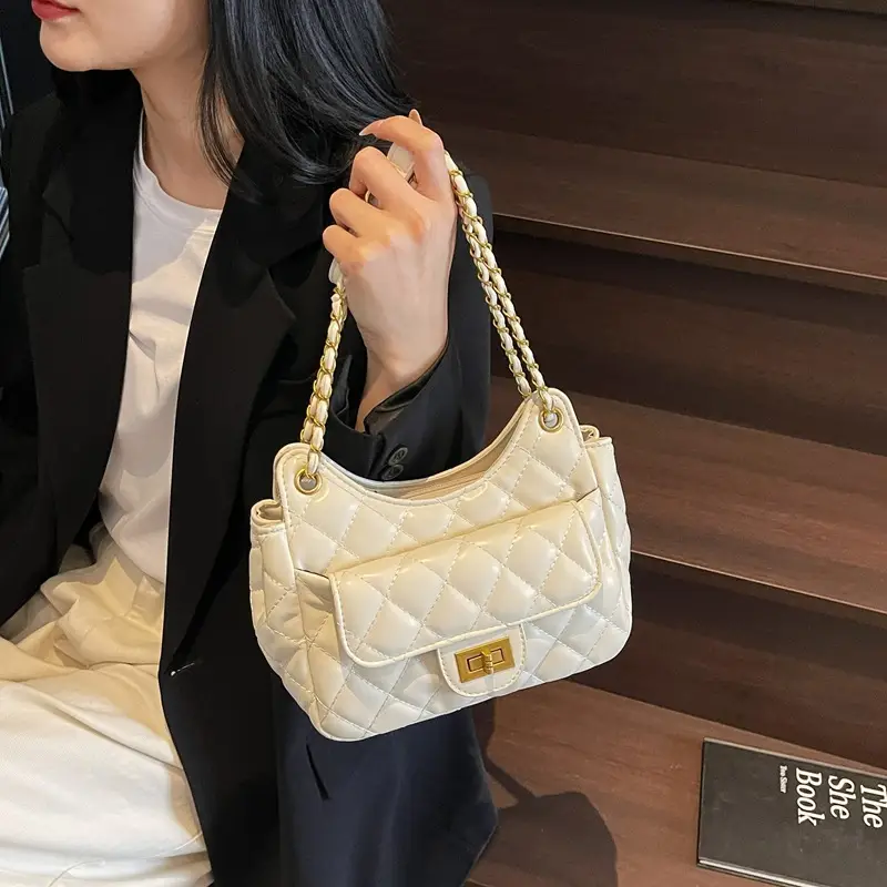Pink Diamond Chain Shoulder Bag for Women 2025 - Image 2
