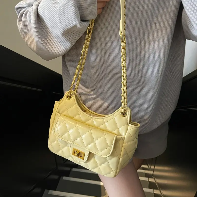 Pink Diamond Chain Shoulder Bag for Women 2025 - Image 5