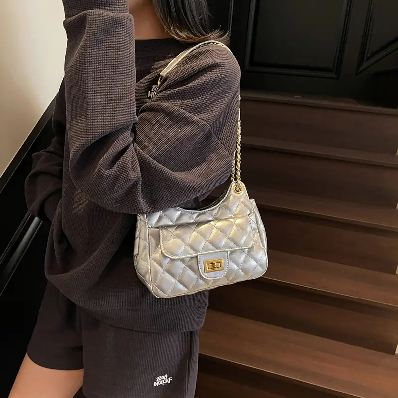 Pink Diamond Chain Shoulder Bag for Women 2025 - Image 6