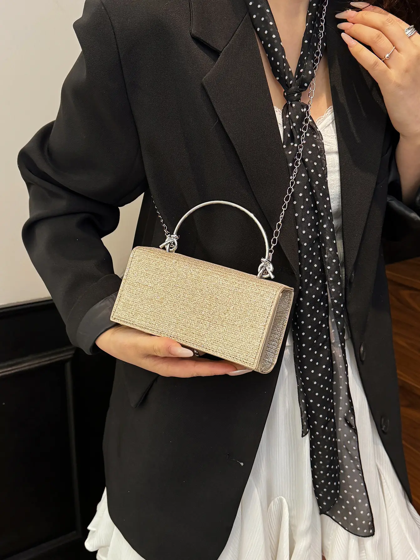 Pink Sparkly Crossbody Bag for Women 2025 Banquet Evening Use - Image 8