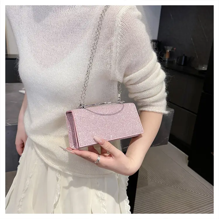 Pink Sparkly Crossbody Bag for Women 2025 Banquet Evening Use — feature 10