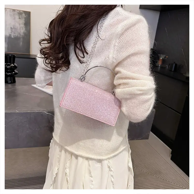 Pink Sparkly Crossbody Bag for Women 2025 Banquet Evening Use — feature 11