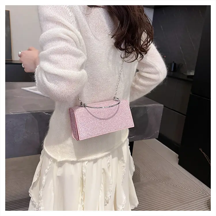 Pink Sparkly Crossbody Bag for Women 2025 Banquet Evening Use — feature 12