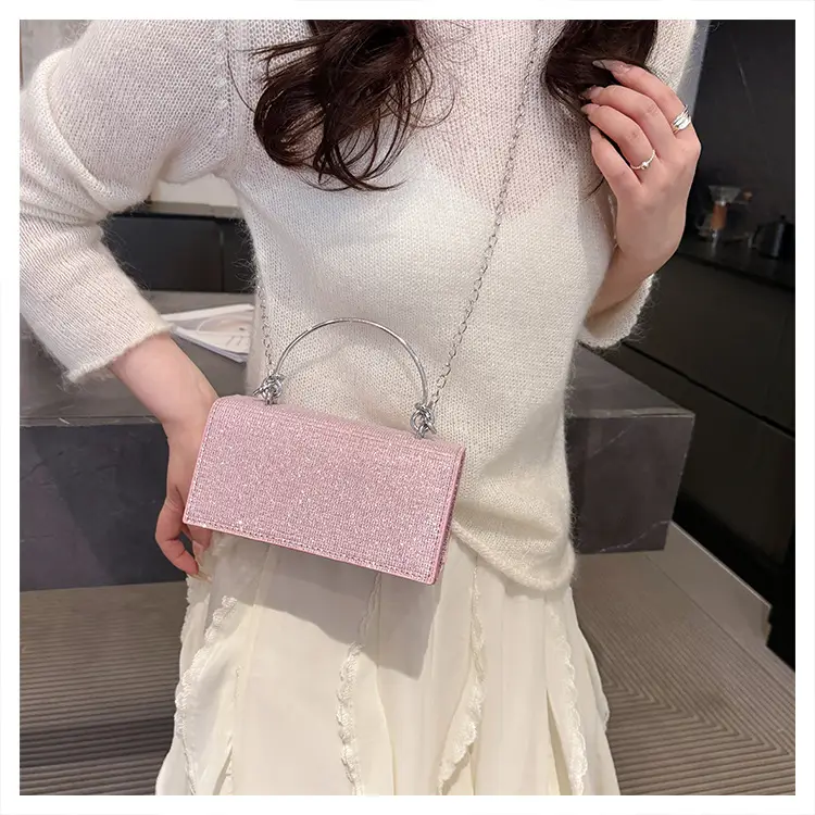 Pink Sparkly Crossbody Bag for Women 2025 Banquet Evening Use — feature 13