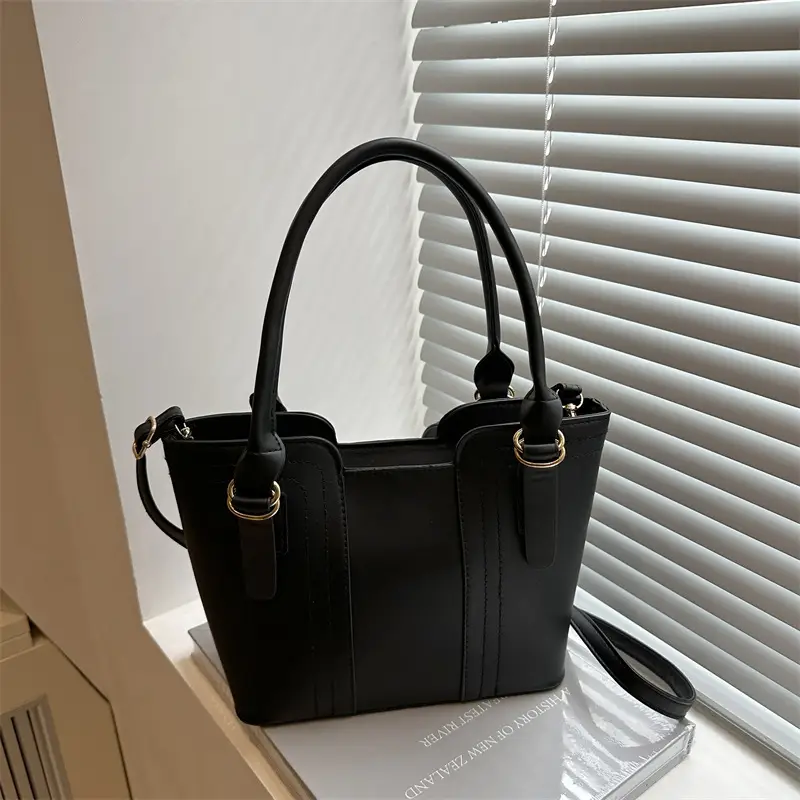 Green Leather Shoulder Bag Large Capacity Casual Tote