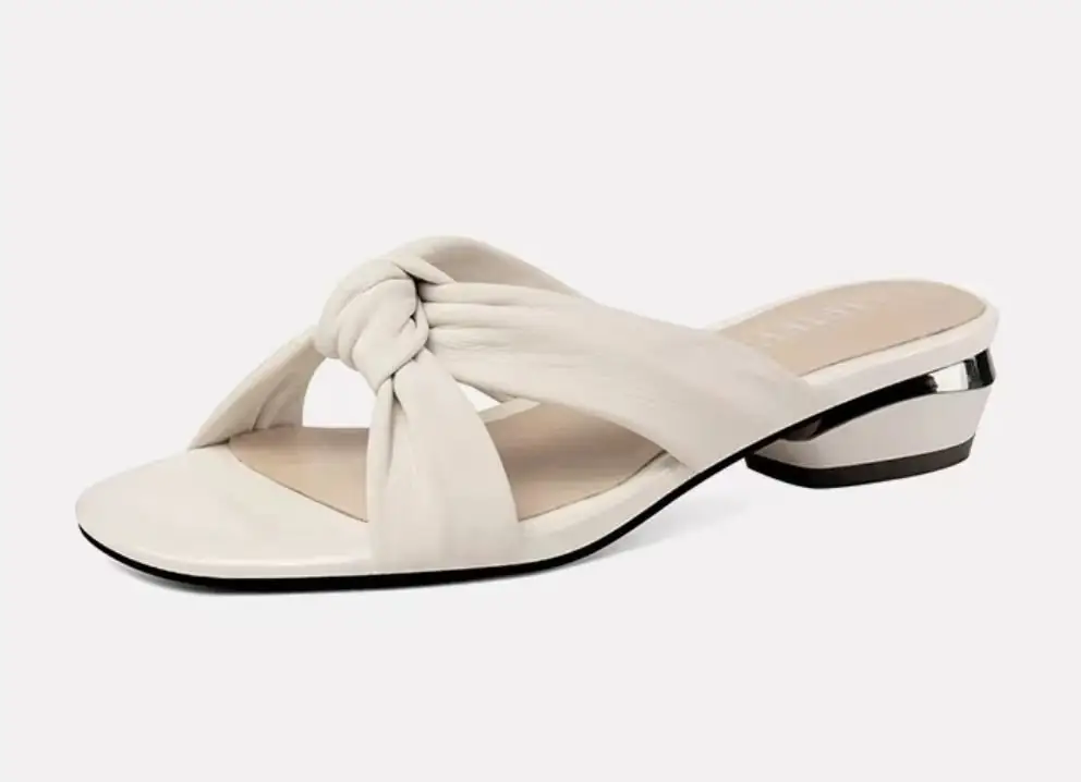 Women's Slide Slide Slippers with Skirt for Going Out 2025 Summer Fashion Fairy Style All-match Open Toe Low Heel Sandals — feature 11