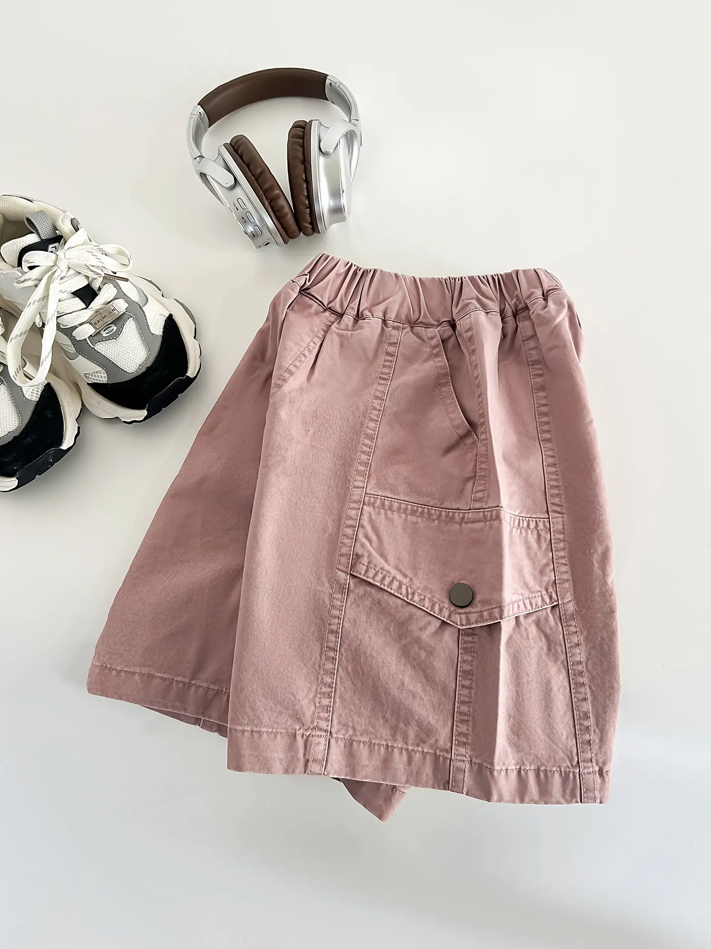 Boys Summer Printed T-Shirt Shorts Set White Pink — feature 18