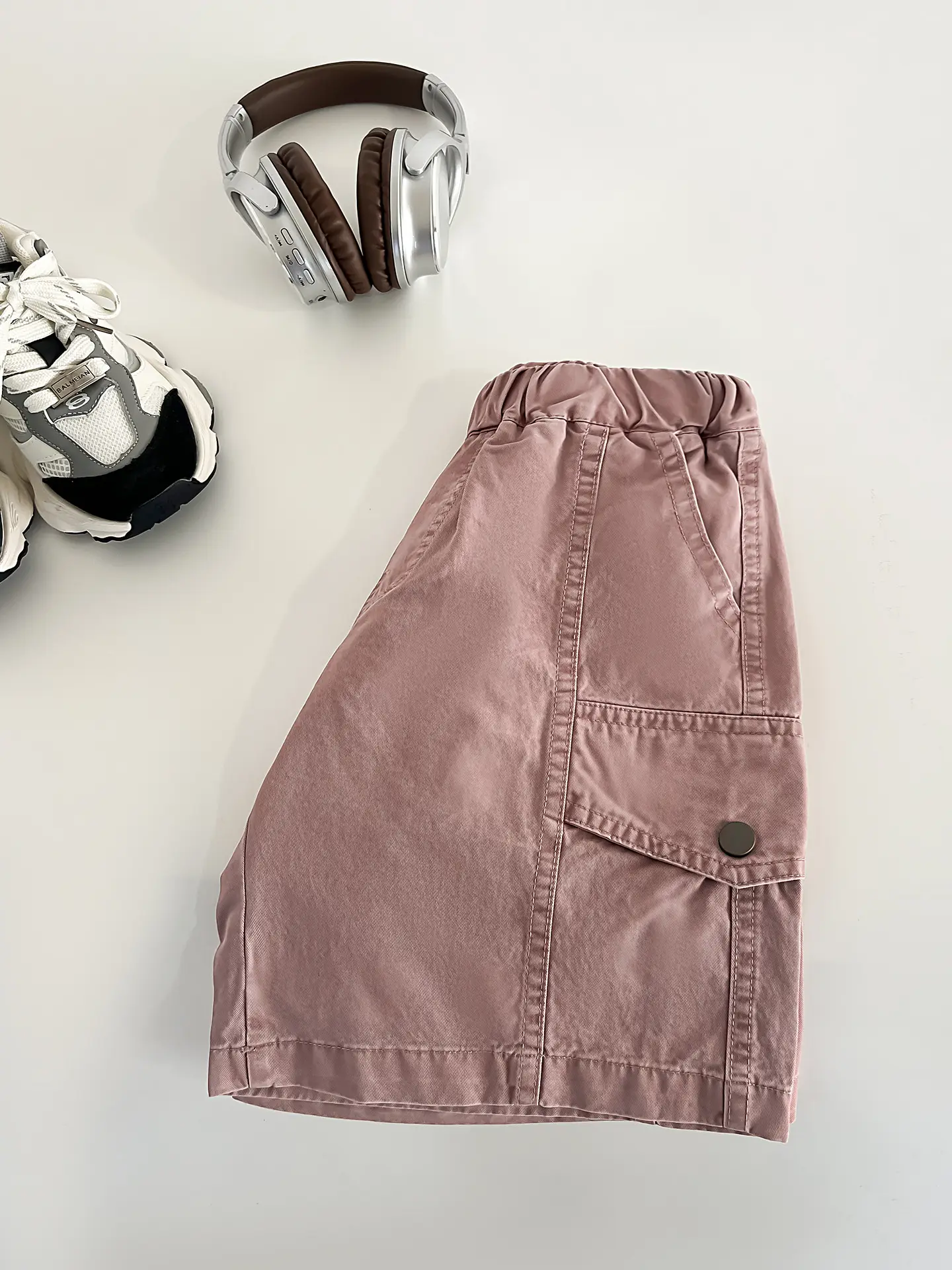 Boys Summer Printed T-Shirt Shorts Set White Pink — feature 19