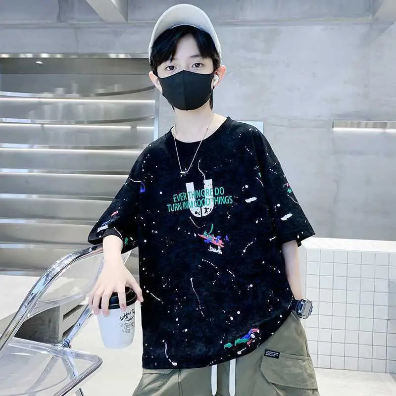 Boys Tie-Dye Cotton Summer Crewneck T-Shirt - Image 3