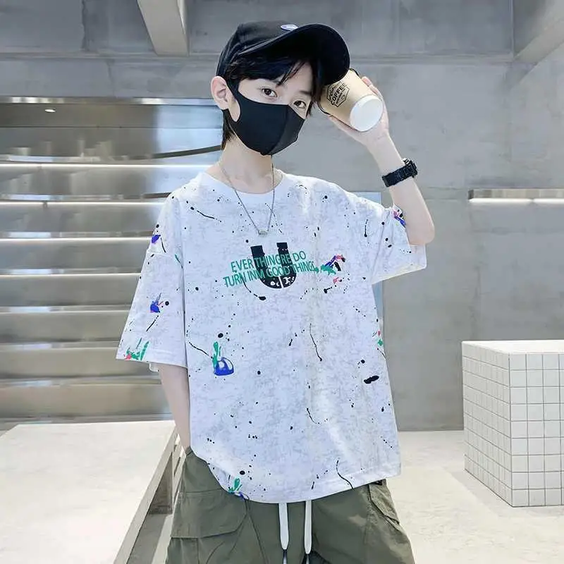 Boys Tie-Dye Cotton Summer Crewneck T-Shirt - Image 6