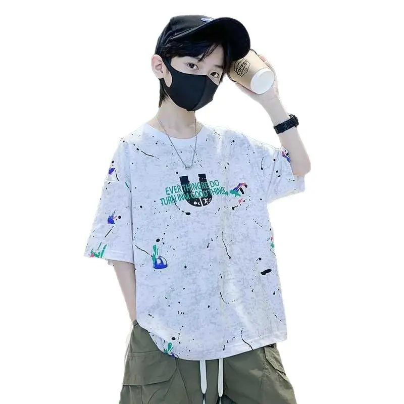 Boys Tie-Dye Cotton Summer Crewneck T-Shirt - Image 7