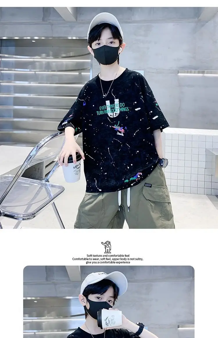 Boys Tie-Dye Cotton Summer Crewneck T-Shirt — feature 12