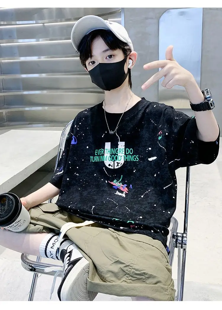 Boys Tie-Dye Cotton Summer Crewneck T-Shirt — feature 15