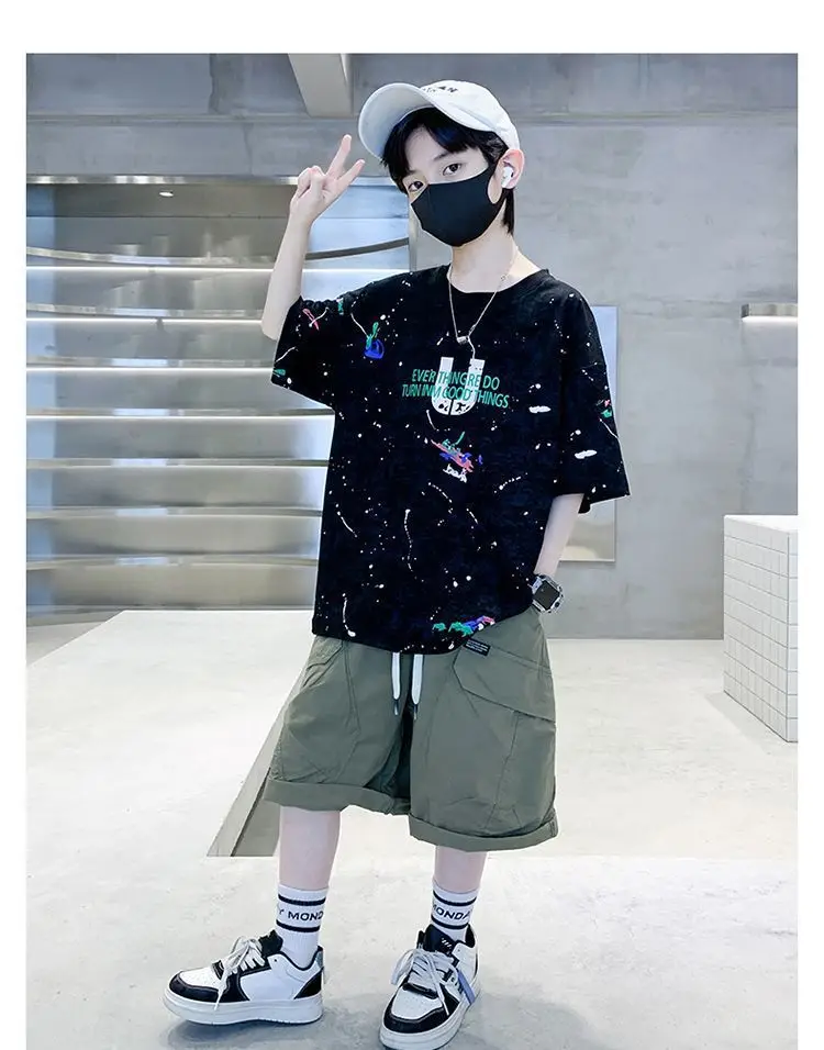 Boys Tie-Dye Cotton Summer Crewneck T-Shirt — feature 16
