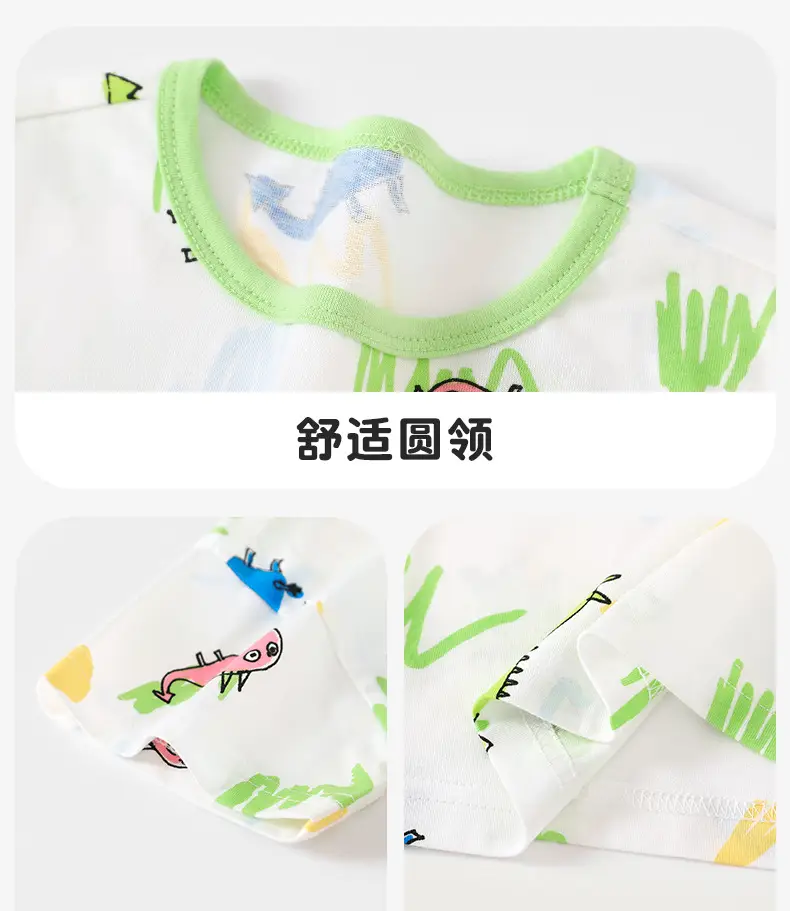 Dinosaur Print Baby Boy T-Shirt Cotton Summer — feature 13