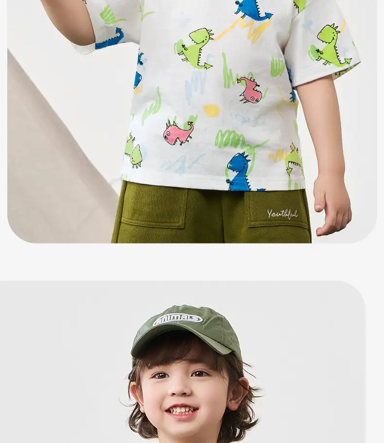 Dinosaur Print Baby Boy T-Shirt Cotton Summer — feature 17
