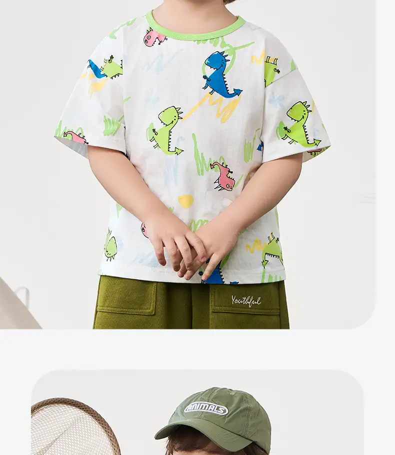 Dinosaur Print Baby Boy T-Shirt Cotton Summer — feature 18