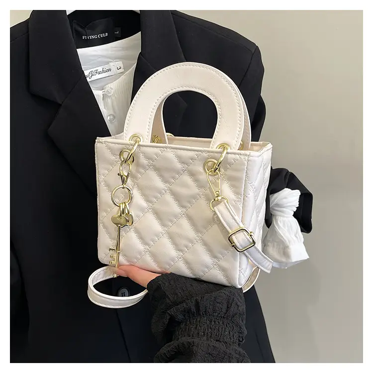 New Rhomboid Embroidery Shoulder Crossbody Bag for Women