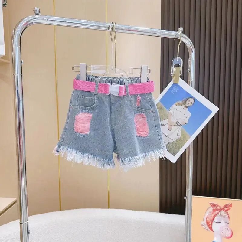 Girls Pink Sleeveless T-Shirt Two-Piece Set - Image 2