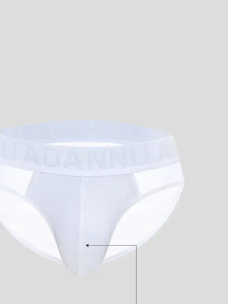 Men's Transparent Embossed Belt Briefs Black White Peach — feature 7