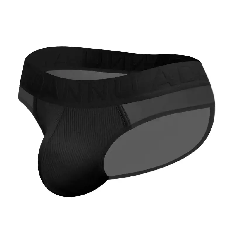 Men's Transparent Embossed Belt Briefs Black White Peach - Image 2