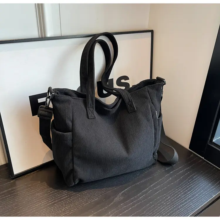 Olive Green Corduroy Tote Bag for Women Large Capacity — feature 24