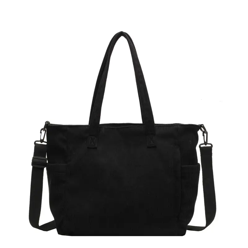 Olive Green Corduroy Tote Bag for Women Large Capacity - Image 2