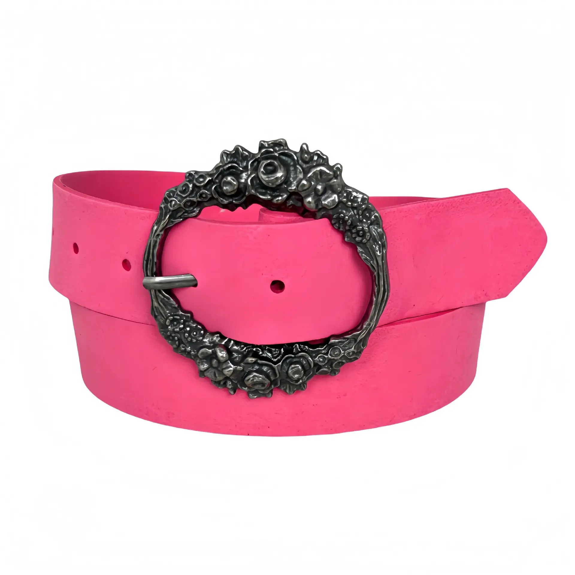 Deerskin Fleece Belt with Floral Buckle Yellow — feature 8