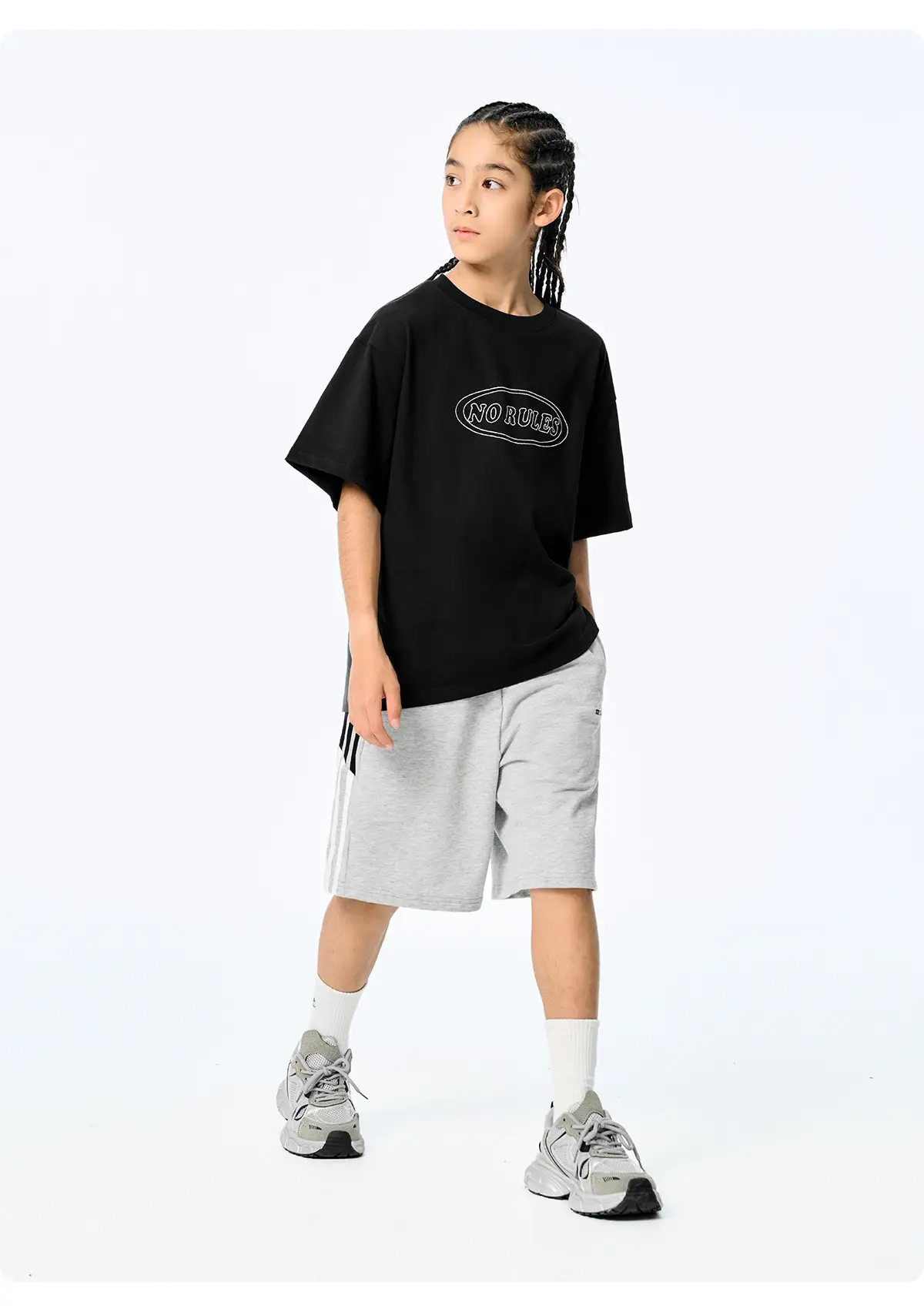 Blue Retro Embroidered T-Shirt for Kids Boys Summer Casual — feature 22