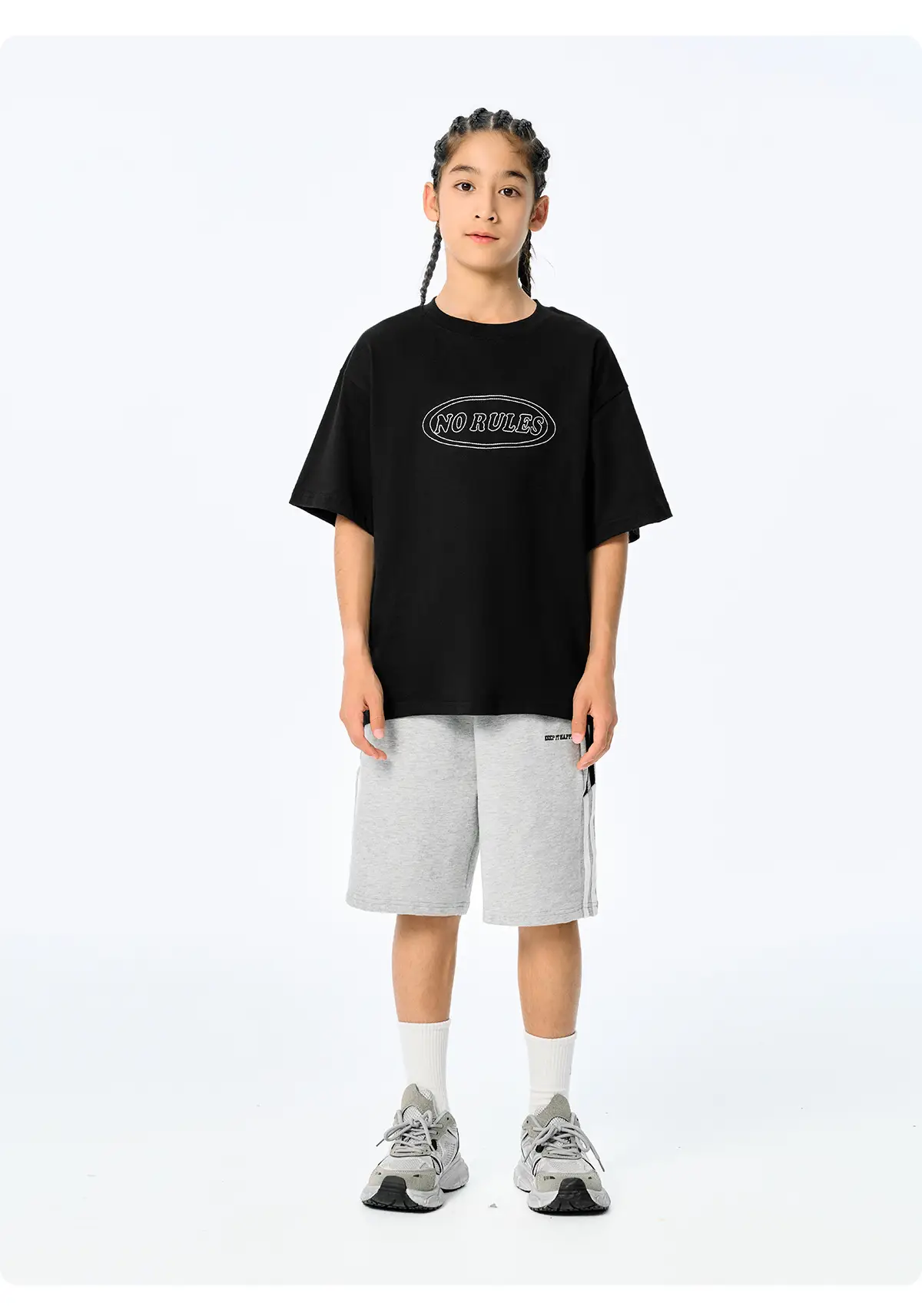 Blue Retro Embroidered T-Shirt for Kids Boys Summer Casual — feature 23