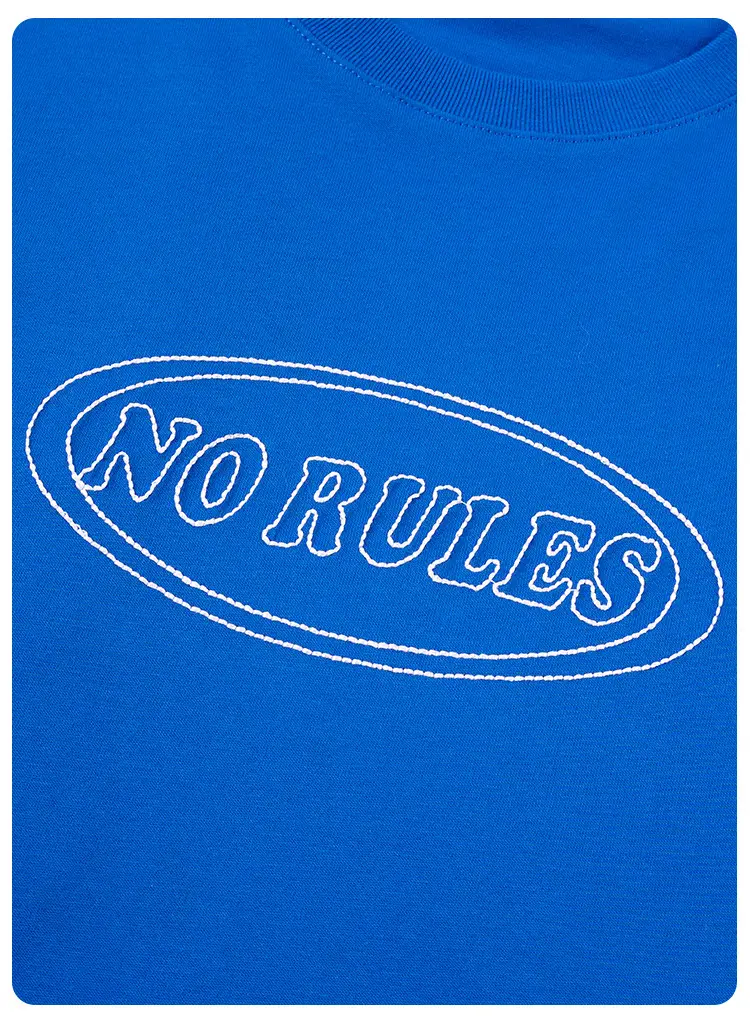 Blue Retro Embroidered T-Shirt for Kids Boys Summer Casual — feature 32