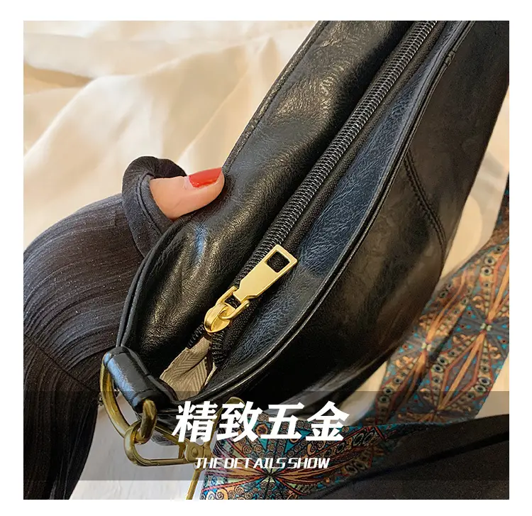 2025 New Summer Large Capacity Tote Bag Brown Leather with Patterned Strap — feature 7