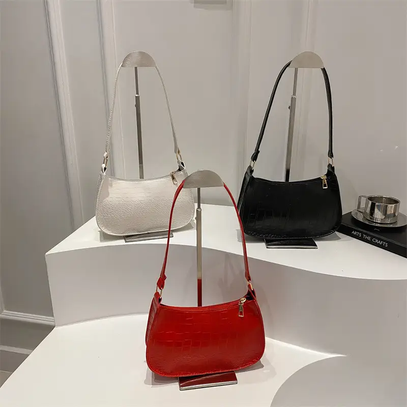 White Stone Pattern Shoulder Bag for Women - Image 7