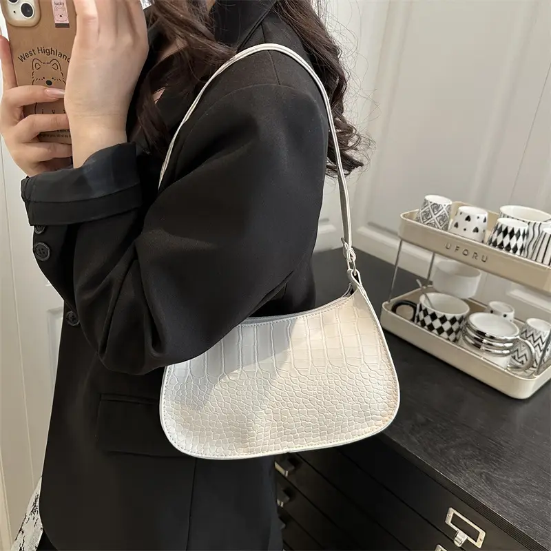 White Stone Pattern Shoulder Bag for Women — feature 23