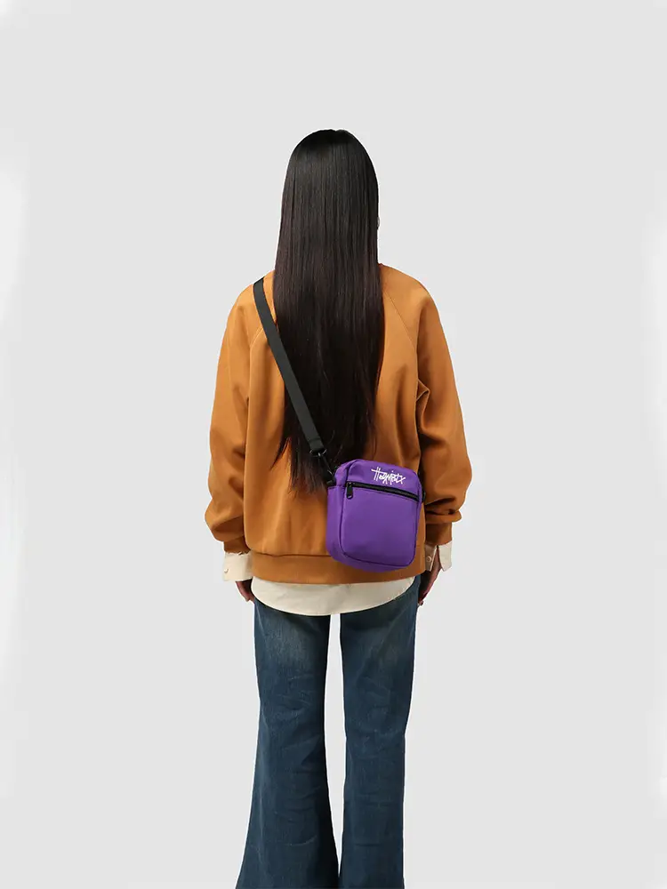 Custom Men's Japanese Style Black Messenger Bag - Image 8